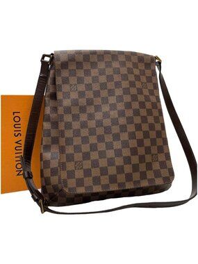 Louis Vuitton Damier Musette Shoulder Bag Brown